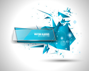 Aufkleber - Glass Banner with Abstract Shape and glossy effect