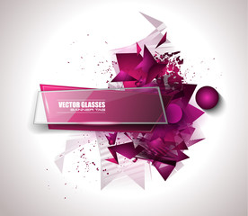 Aufkleber - Glass Banner with Abstract Shape and glossy effect