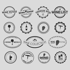 Poster - Set of vintage wine Logo