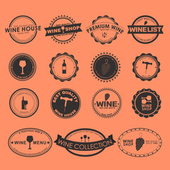 Poster - Set of vintage wine Logo