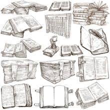 Books. Pack Of An Hand Drawn Illustrations