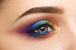 © Liudmila Dutko - Close-up of woman eye with beautiful colourful makeup