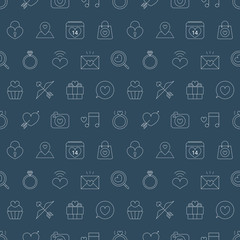 Sticker - valentine's day line icon pattern set