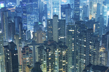 Aerial View Of Hong Kong City