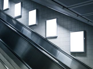 Aufkleber - Mockup Vertical Ad Poster sign display on Metro station