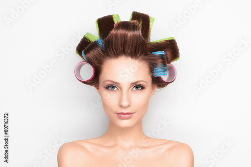 Naklejka dekoracyjna Beauty hairstyle girl