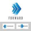 Blue forward logo arrow