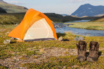 Wall Mural - camp on the kungsleden in lapand - sweden