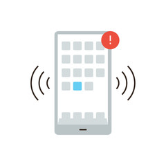Poster - Mobile notification flat line icon concept