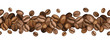 Vector horizontal seamless background with coffee beans.
