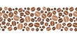 Horizontal seamless background with coffee beans. Vector.
