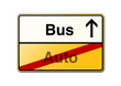 Bus statt Auto Schild