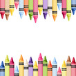 Horizontal seamless background with colorful crayons. Vector