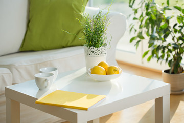 White table in living room