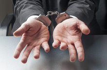 Handcuffs For Businessman Going To Jail