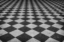 Black And White Checkered Marble Floor