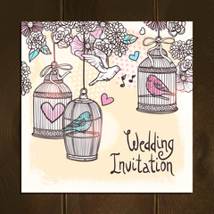 Wall Mural - Wedding Invitation Card