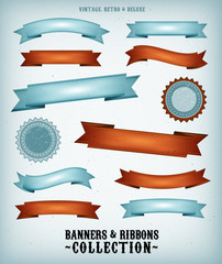 Wall Mural - Vintage Banners And Ribbons Set