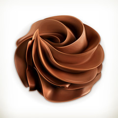 Canvas Print - Chocolate whipped cream, vector icon