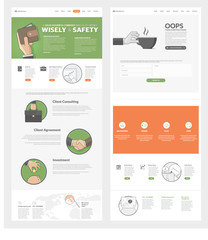 Wall Mural - website template with concept icons for business company