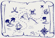 Map of treasure island. Doodle style