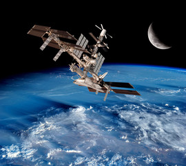 Wall Mural - earth satellite space station