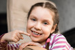 Girl with dental braces