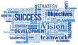blue marketing business success concept word tag cloud