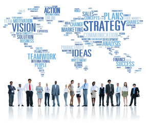 Canvas Print - Strategy Analysis World Vision Mission Planning Concept