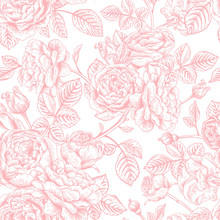 Seamless Pattern With  Roses.