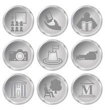Monochrome Entertainment Related Icon Set