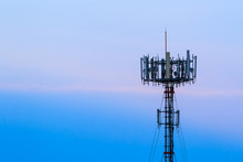 Mobile Phone Telecommunication Radio Antenna Tower. Telecoms Cel