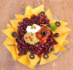 Poster - nachos with bean and sauce