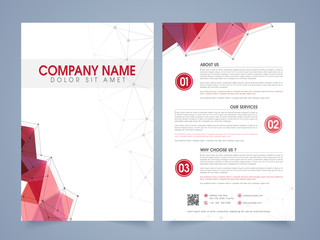 Canvas Print - Abstract two sided professional flyer, template or brochure.