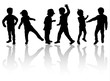 © eobrazy_pl - happy children silhouettes dancing together