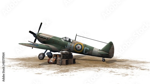 Spitfire Airplane - isolated on white background Fototapeta