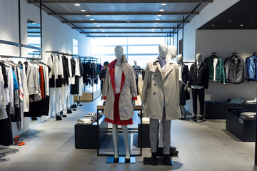 fashion store interior and mannequins