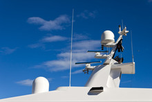 Communication Mast On Yacht.