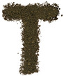 Alphabet of soil. Block capitals. Letter T