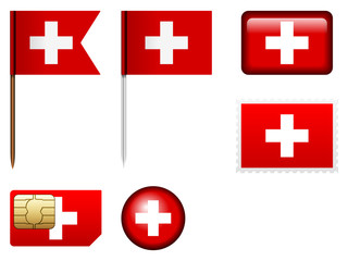 Sticker - Switzerland flag set