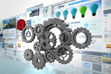 Poster - Composite image of cogs and wheels