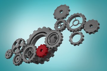 Poster - Composite image of cogs and wheels