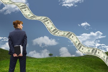 Poster - Composite image of businesswoman looking
