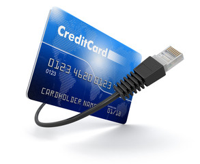 Poster - Credit Card and Computer Cable (clipping path included)