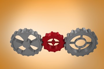Poster - Composite image of cogs and wheels