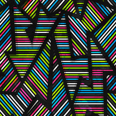 Wall Mural - neon geometric seamless pattern