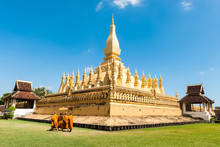 Golden Pagoda Wat Phra That Luang In Vientiane