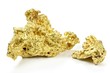 Goldnuggets aus Queensland/ Australien isoliert auf weißem Hintergrund