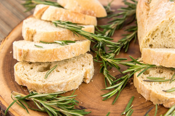 fresh baked resomary bread loaf