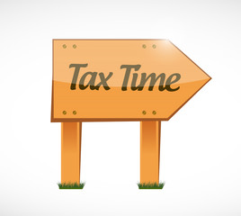 Wall Mural - tax time wood sign illustration design